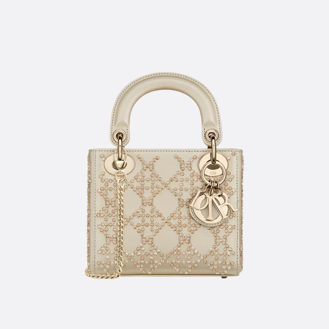 MINI LADY DIOR MIT PERLENSTICKEREI