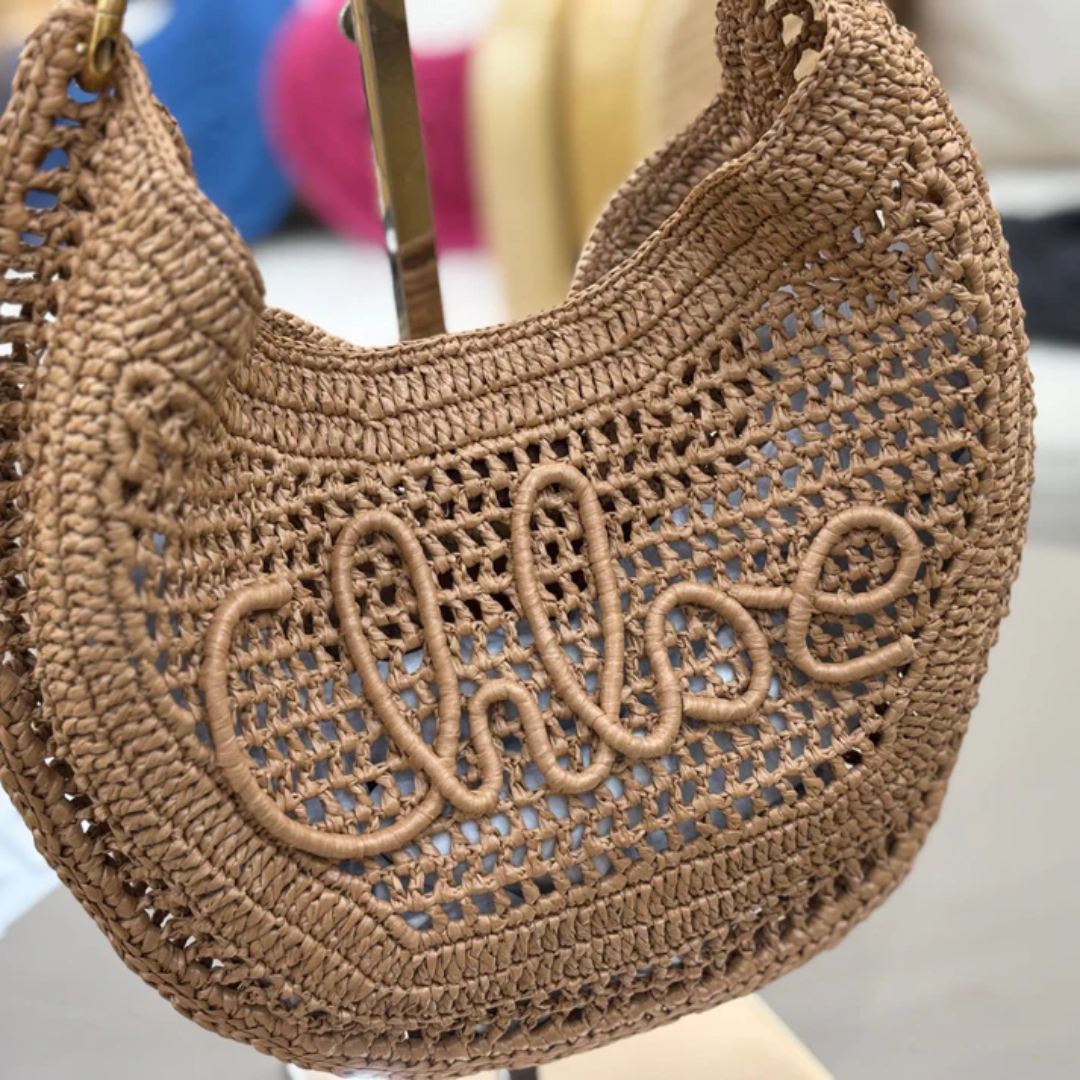 CHLOÉ HEISSE SOMMER BANANA-TASCHEN AUS RAFFIA