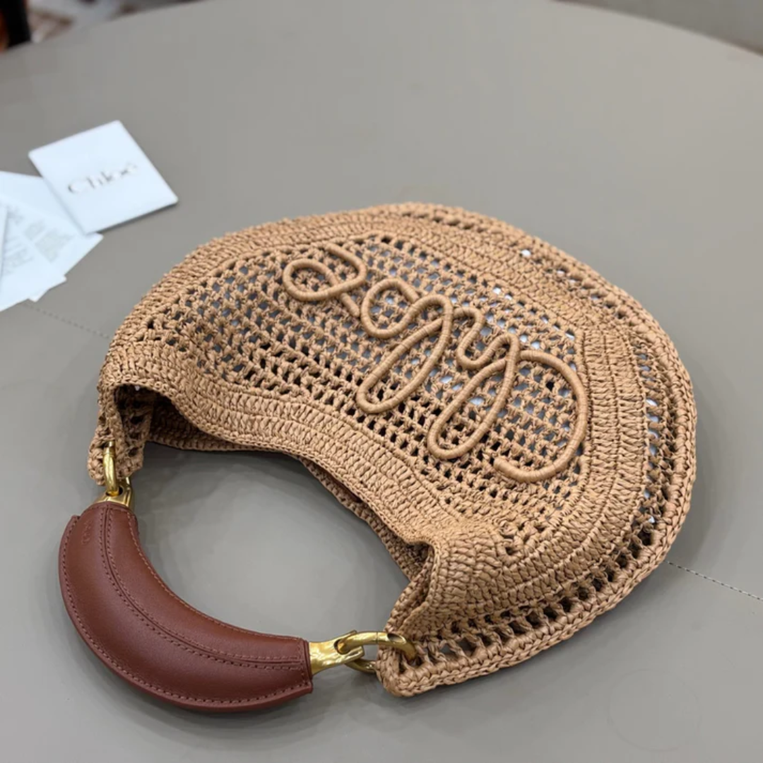 CHLOÉ HEISSE SOMMER BANANA-TASCHEN AUS RAFFIA