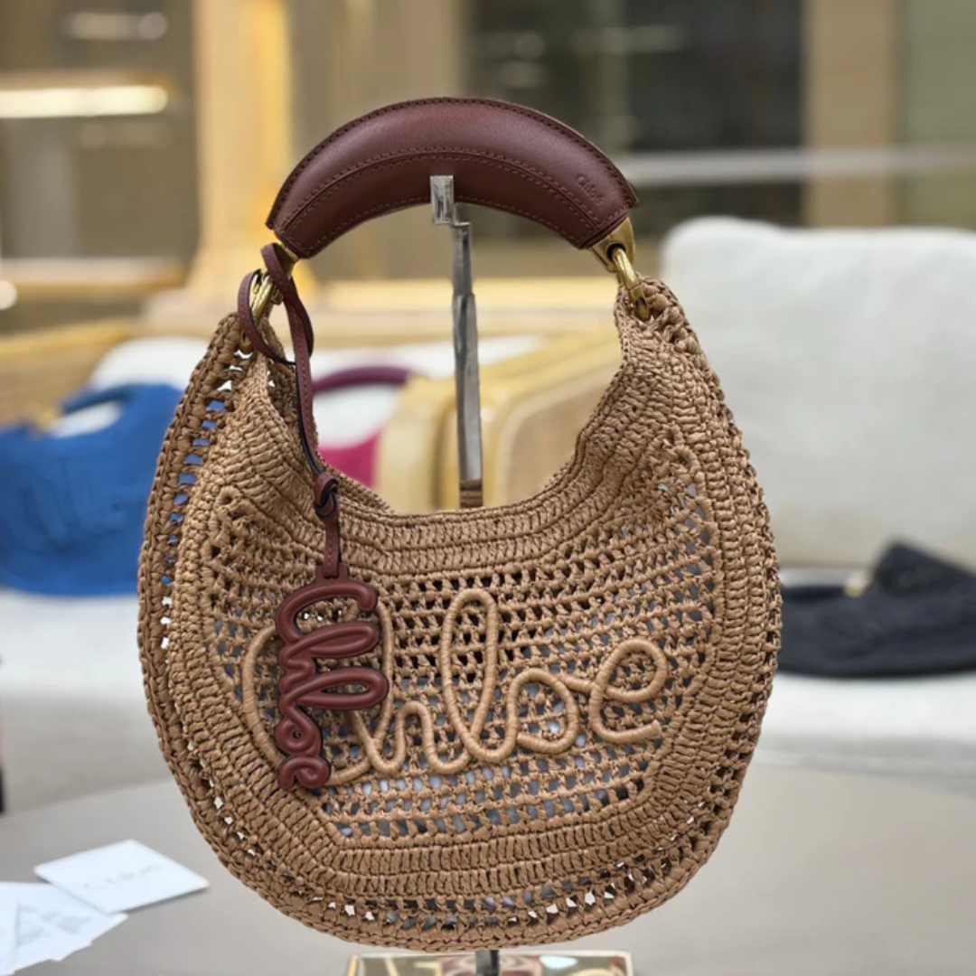 CHLOÉ HEISSE SOMMER BANANA-TASCHEN AUS RAFFIA