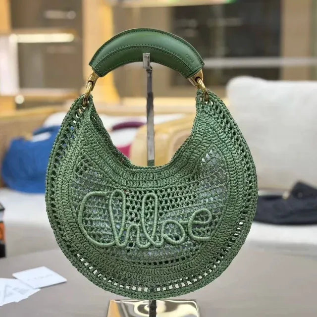 CHLOÉ HEISSE SOMMER BANANA-TASCHEN AUS RAFFIA